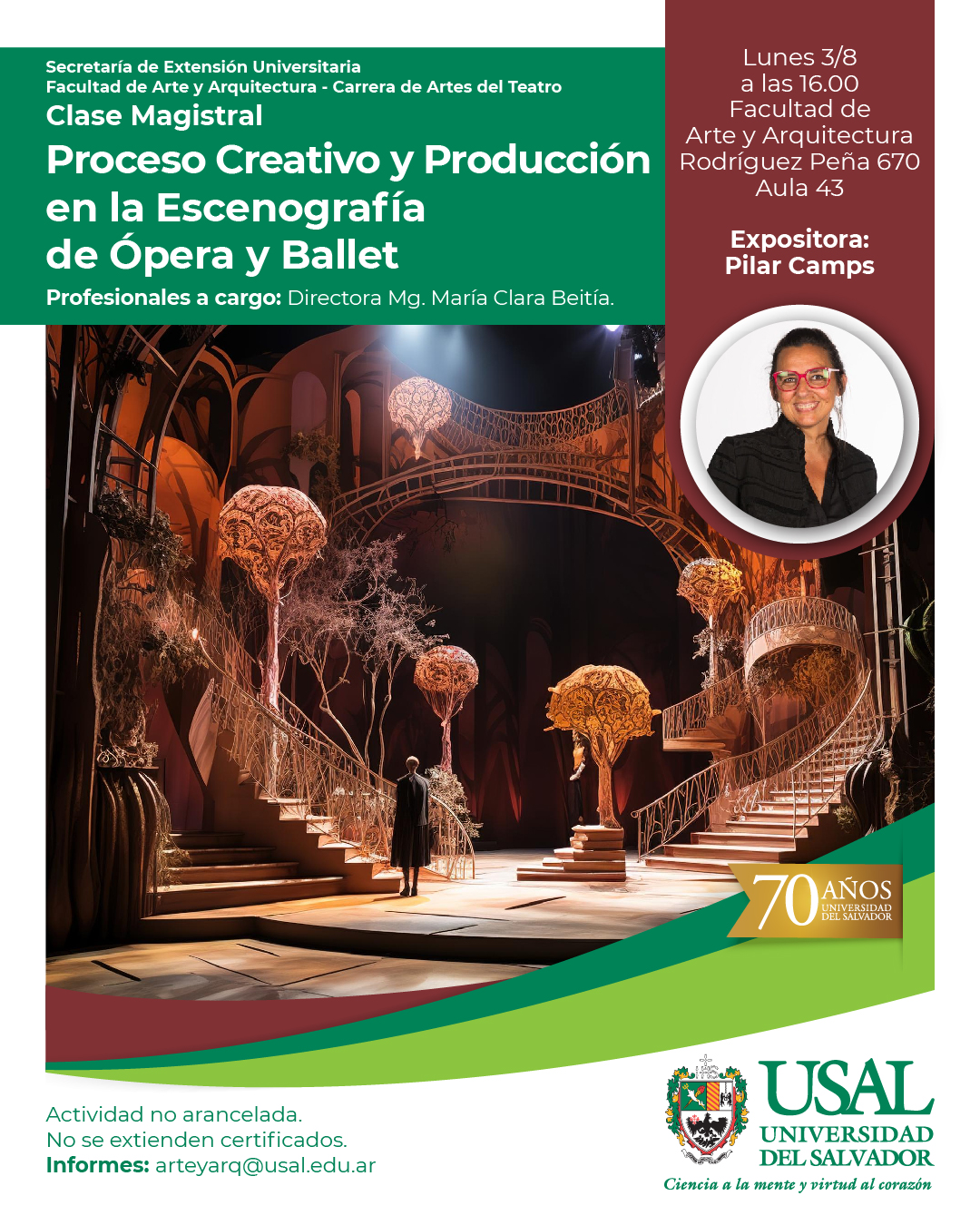 Portada de la actividad Clase Magistral: Proceso Creativo y Producción en la Escenografía de Ópera y Ballet