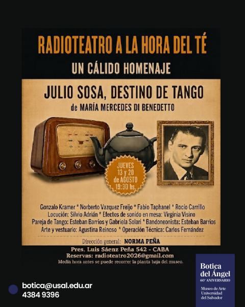 Espectáculo Radioteatro Julio Sosa, “Destino de Tango”