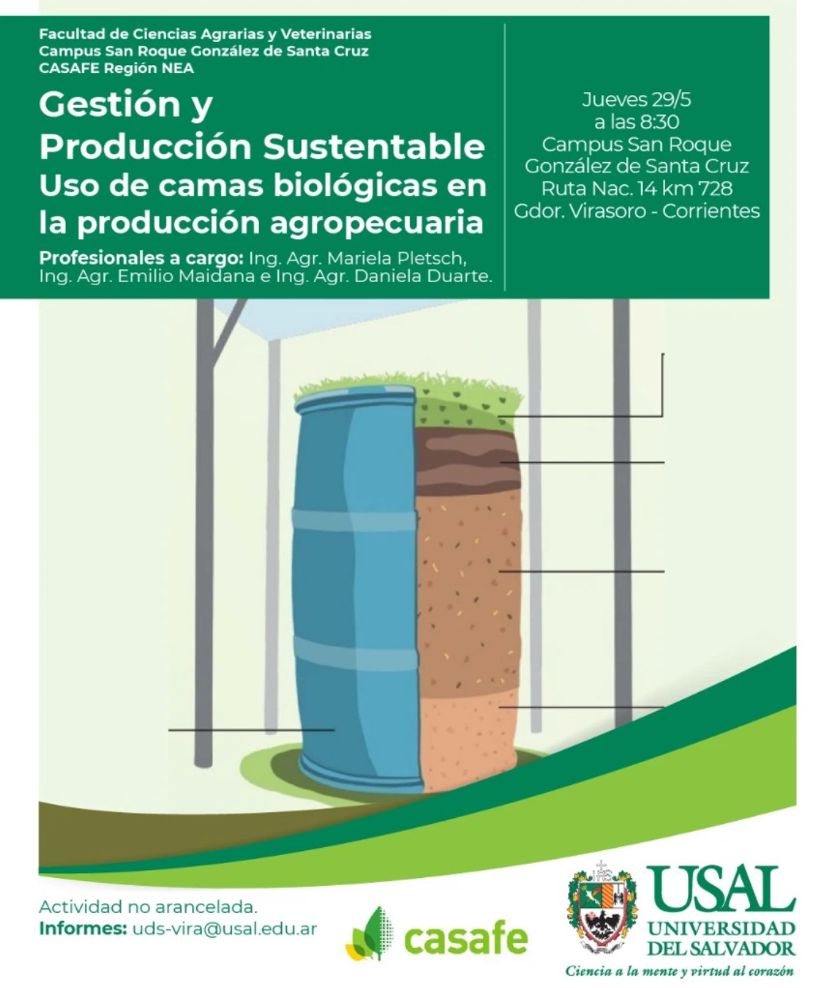 Portada de la actividad Gestión y Producción Sustentable: Uso de camas biológicas en la producción agropecuaria.