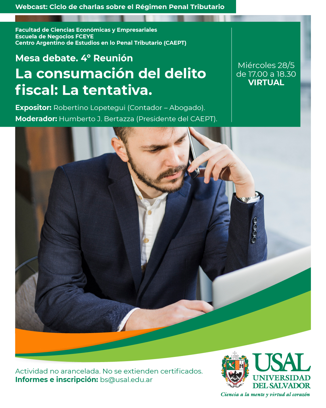 Portada de la actividad Ciclo de charlas sobre el Régimen Penal Tributario. La consumación del delito fiscal: La tentativa. Disp Vrid 23/2025