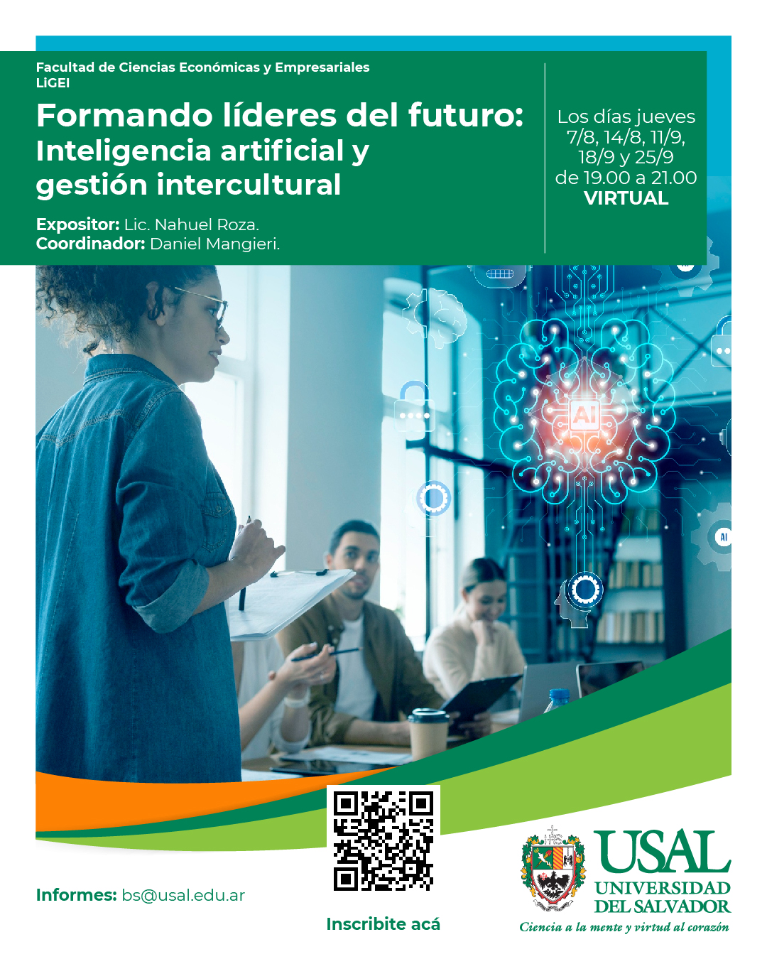 Portada de la actividad Formando líderes del futuro: Inteligencia artificial y gestión intercultural.