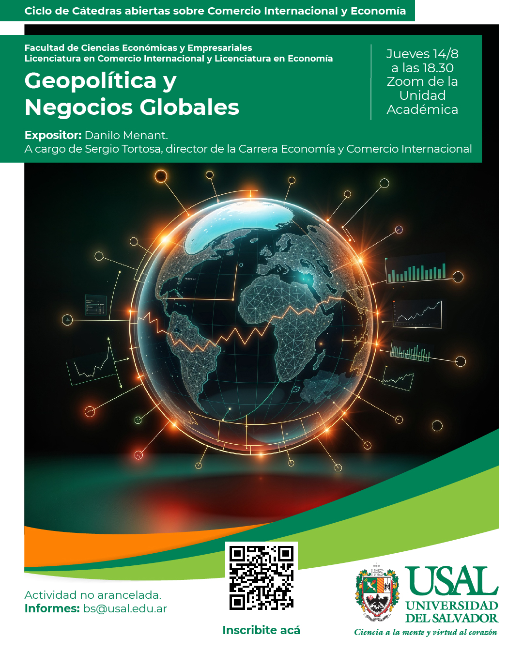 Portada de la actividad Ciclo de Cátedras abiertas sobre Comercio Internacional y Economía:  