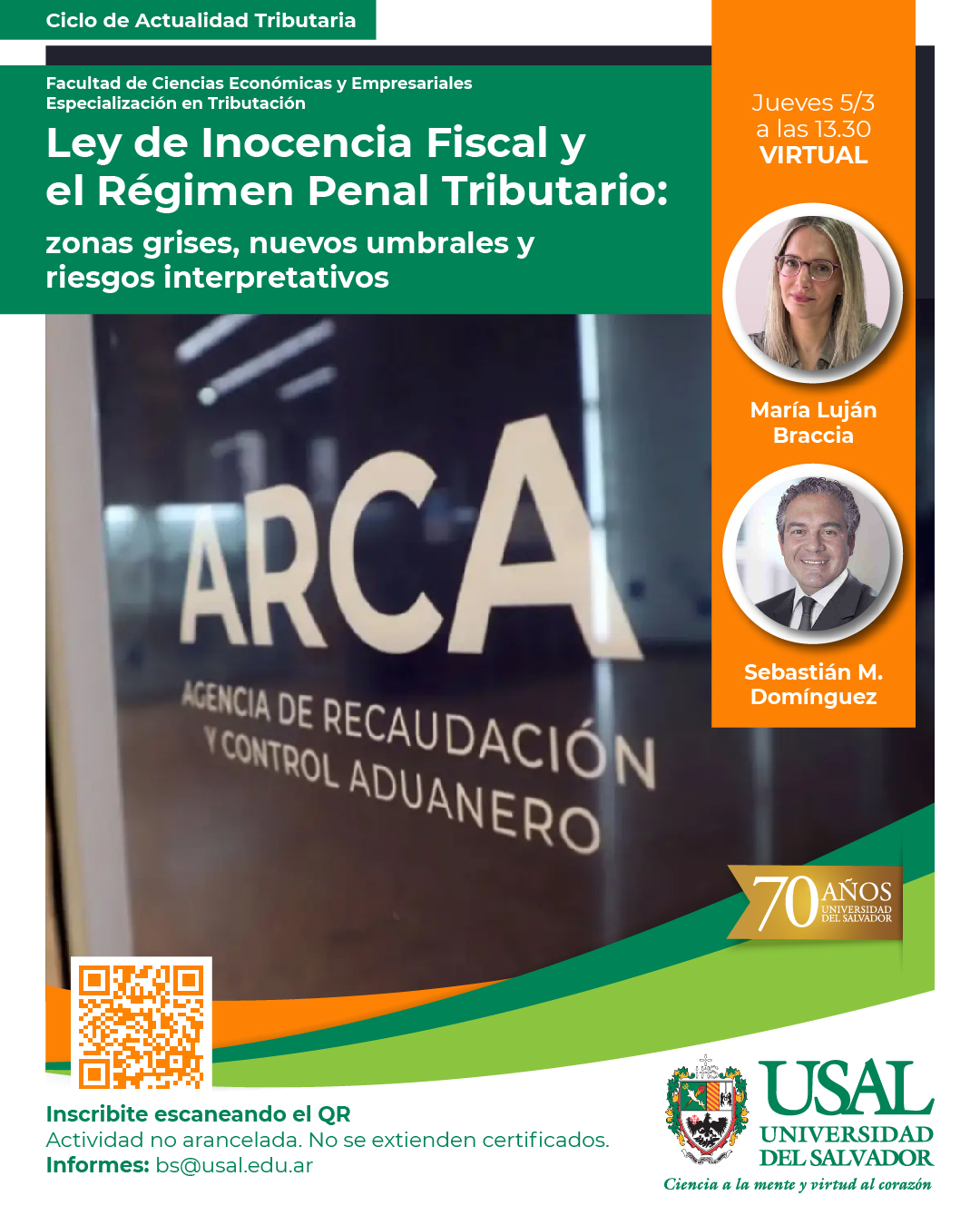Portada de la actividad LEY DE INOCENCIA FISCAL Y EL RÉGIMEN PENAL TRIBUTARIO: ZONAS GRISES, NUEVOS UMBRALES Y RIESGOS INTERPRETATIVOS. CICLO DE CHARLAS ACTUALIDAD TRIBUTARIA. DISP VRID 3/2026