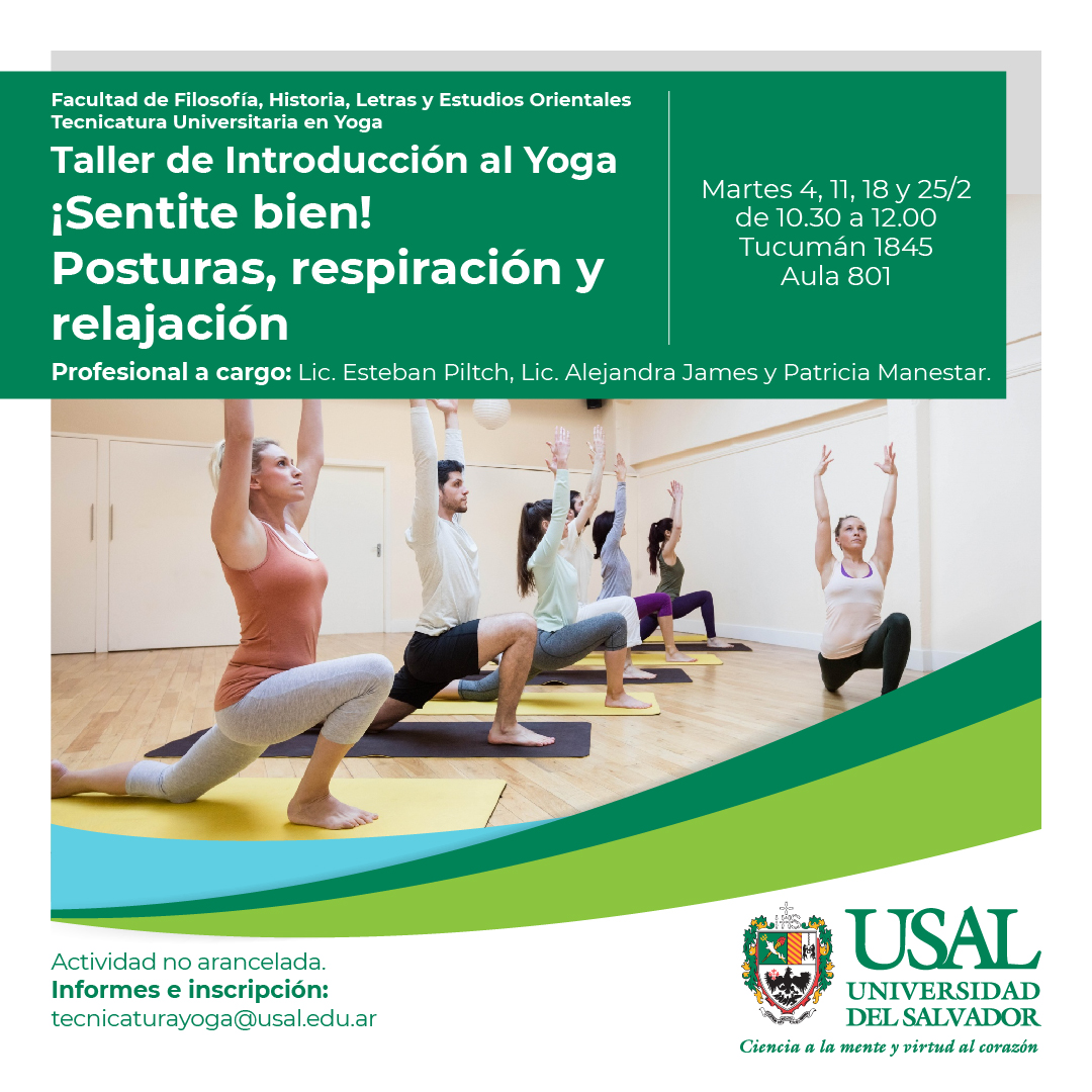 Portada de la actividad Taller de Introducción al Yoga. ¡Sentite bien!  Posturas, respiración y relajación (R.R. 229/2024)