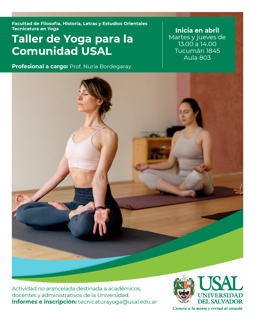 Portada de la actividad Yoga para la comunidad USAL (R.R. 15/2025)