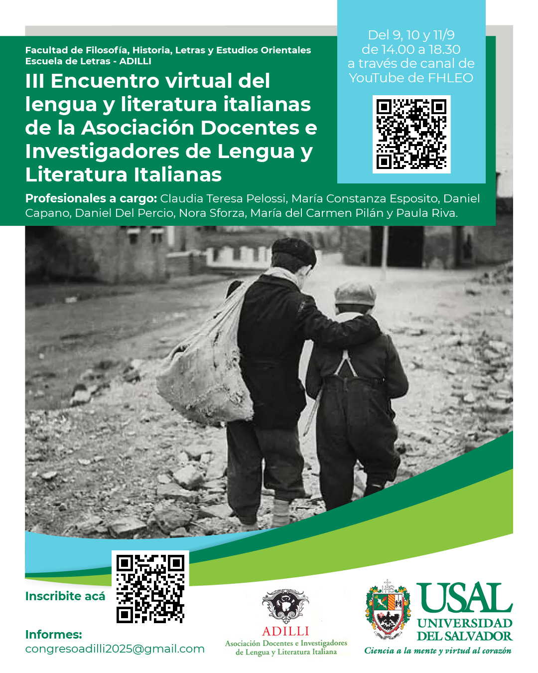 Portada de la actividad  III Encuentro Virtual de Lengua y Literatura Italianas de la Asociación de Docentes e Investigadores de Lengua y Literatura Italianas (R.VRID 125/25)