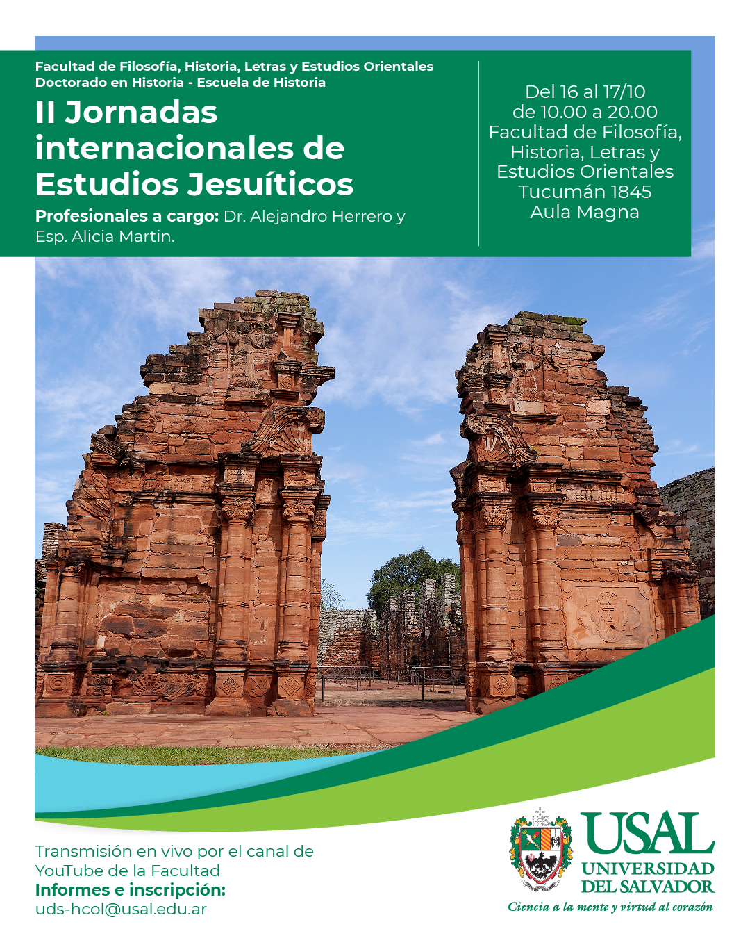 Portada de la actividad II Jornadas internacionales de Estudios Jesuíticos (R.R. 185/25)