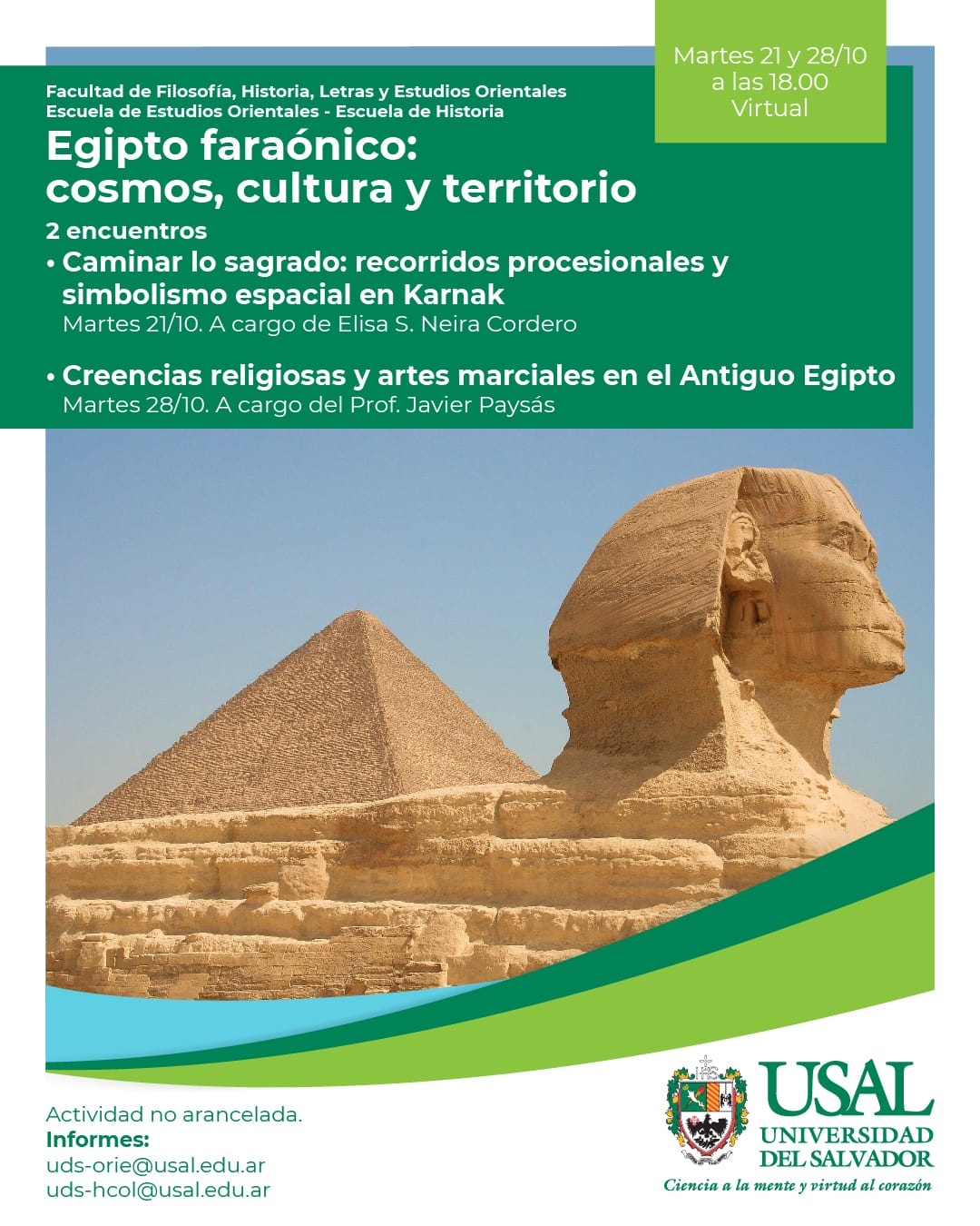 Portada de la actividad Encuentros: “Egipto faraónico: cosmos, cultura y territorio” (RVRID 204/25)