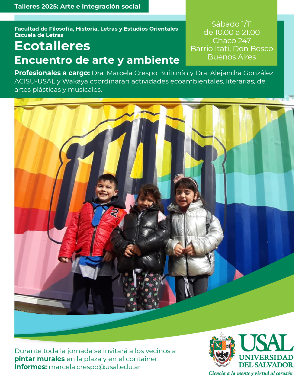 Portada de la actividad Talleres 2025: Arte e integración social (D.D. 169/25)