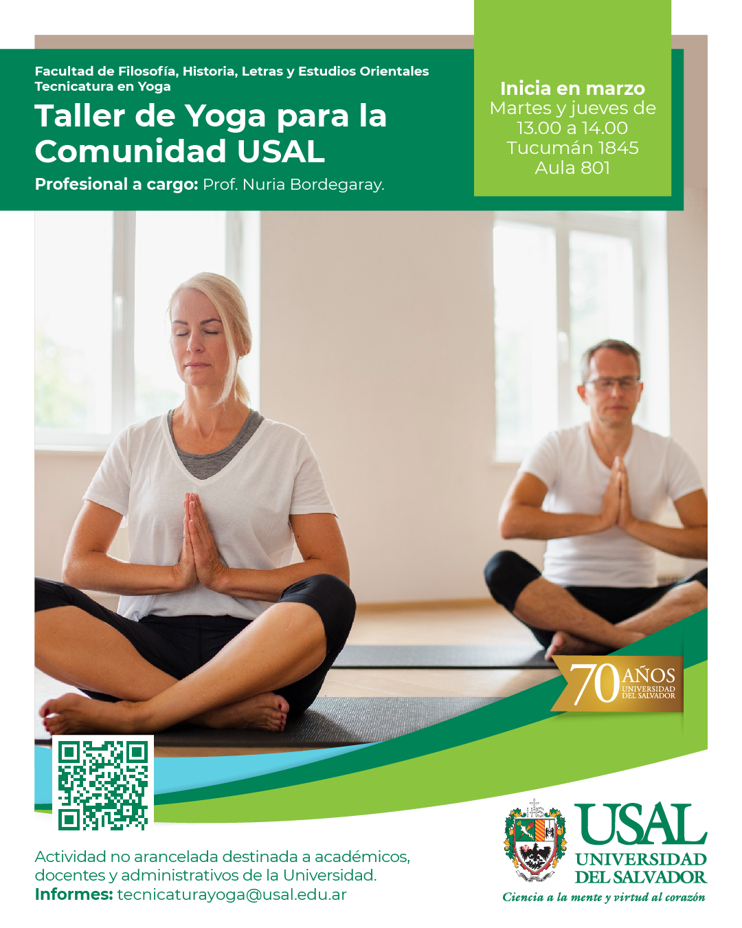 Portada de la actividad Yoga para la Comunidad USAL (RV 9/26)