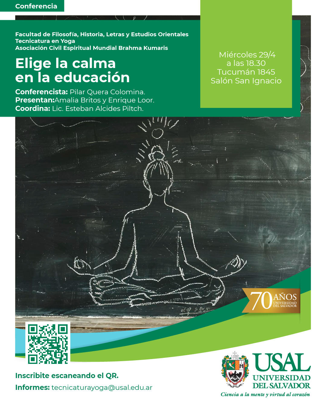Portada de la actividad Elige la calma en la educación (DV 29/26)