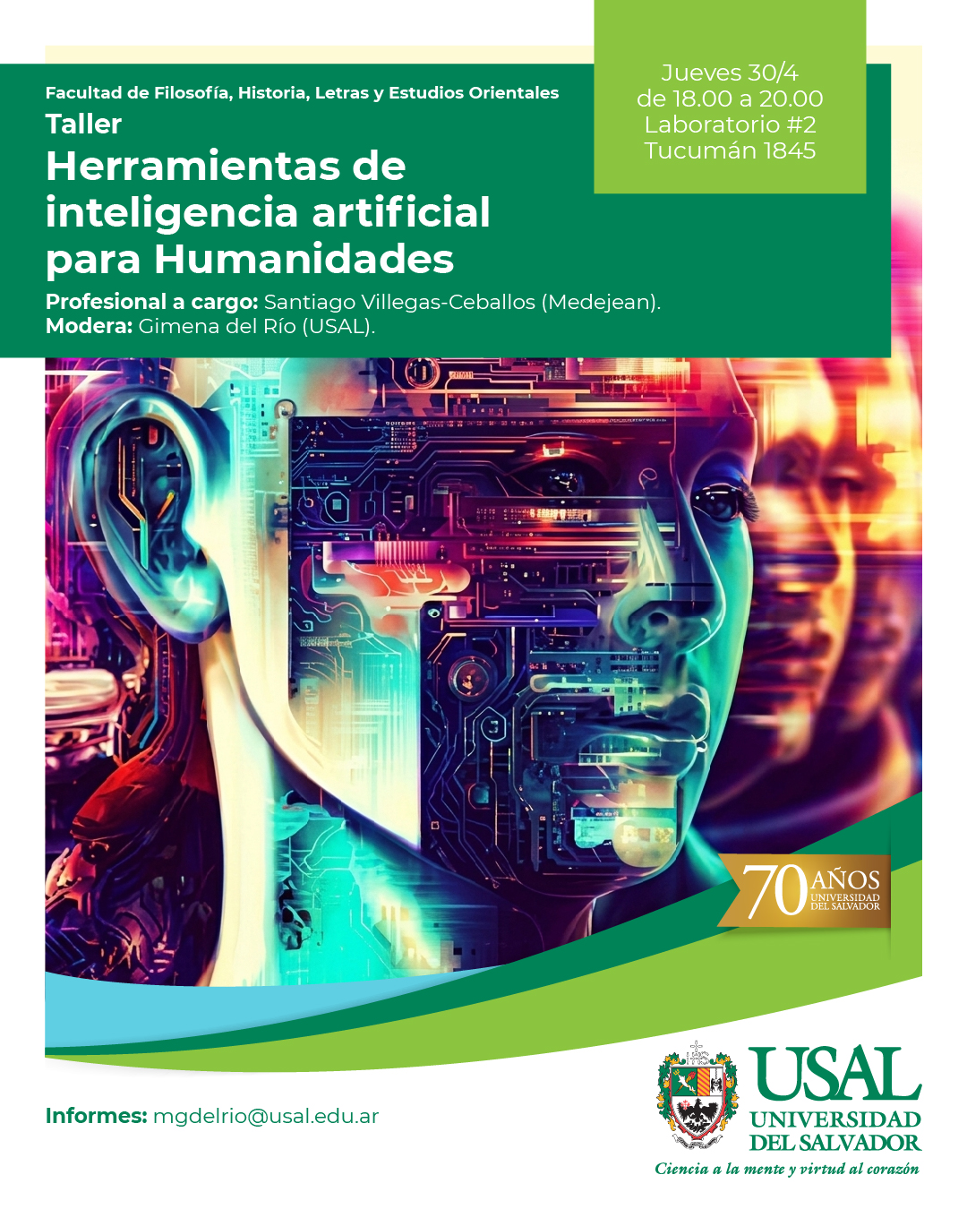 Portada de la actividad Taller de herramientas de inteligencia artificial para Humanidades (DD 59/26)