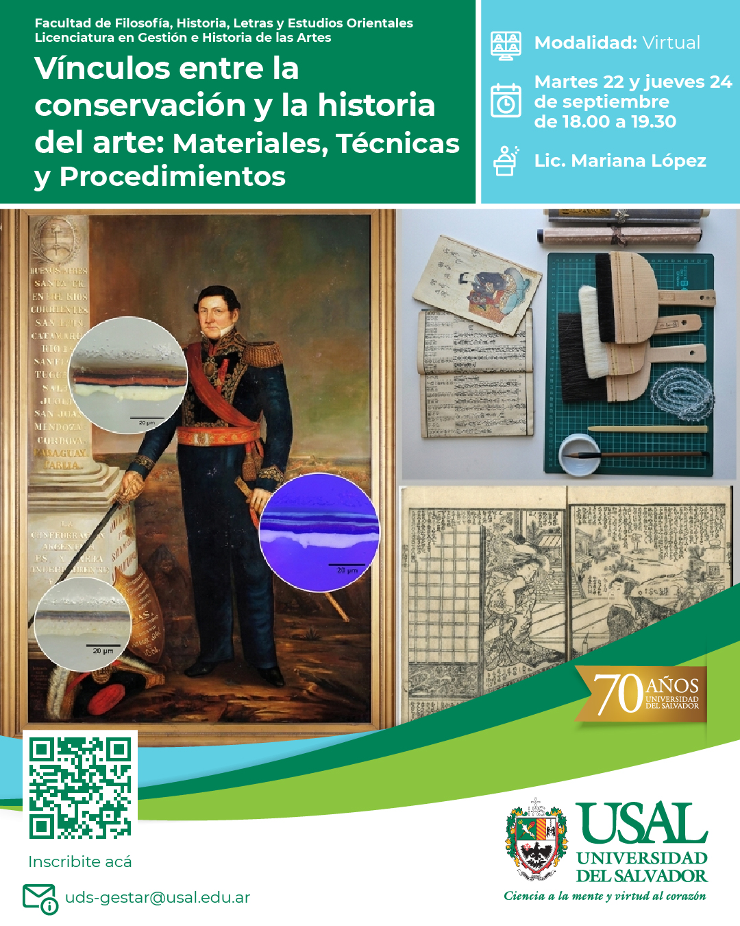 Portada de la actividad Vìnculos entre la conservación y la historia del arte. Materiales, técnicas y procedmientos.	(DVRID 158/26)