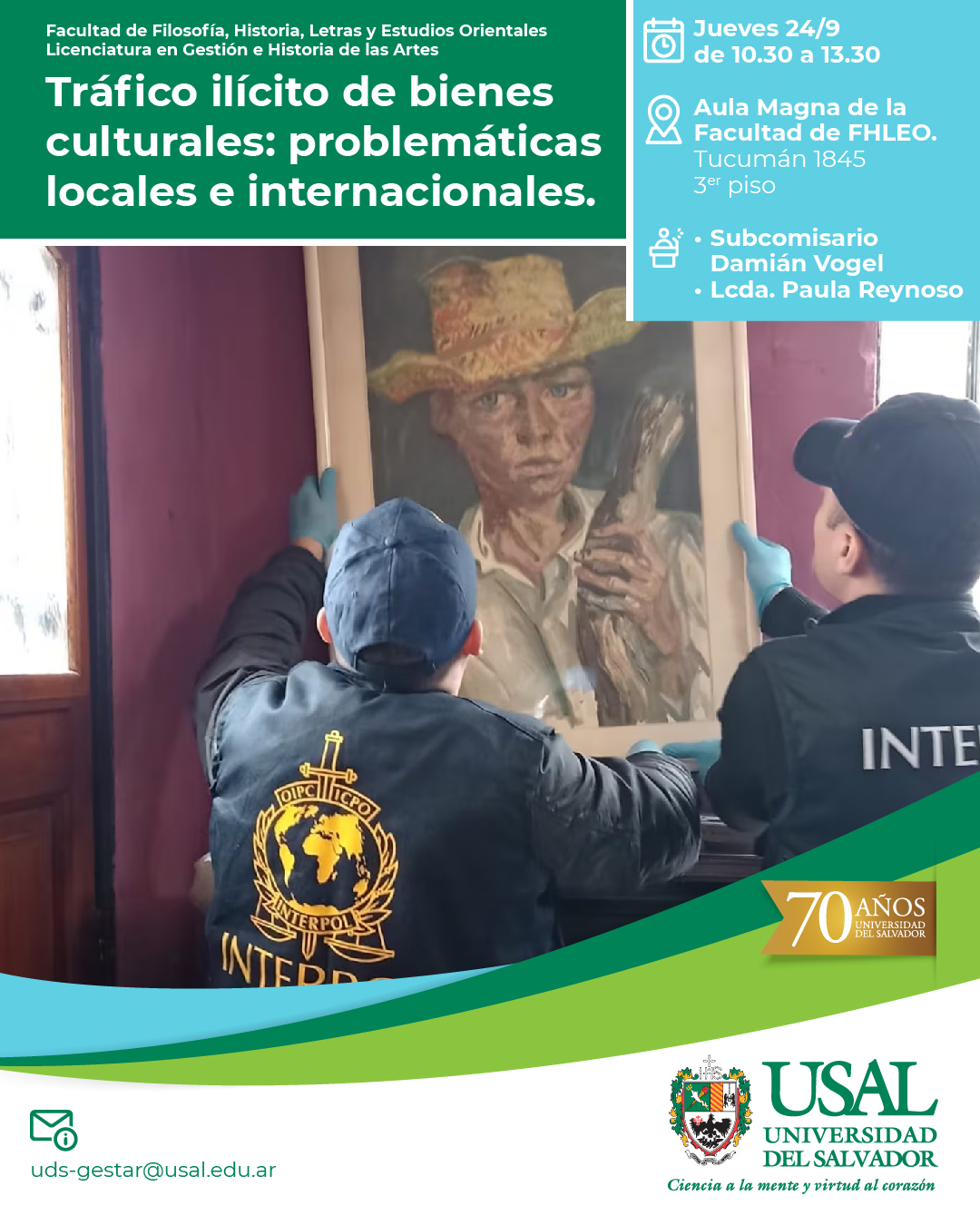 Portada de la actividad Tráfico ilícito de bienes culturales: problemáticas locales e internacionales (DVRID 169/26)