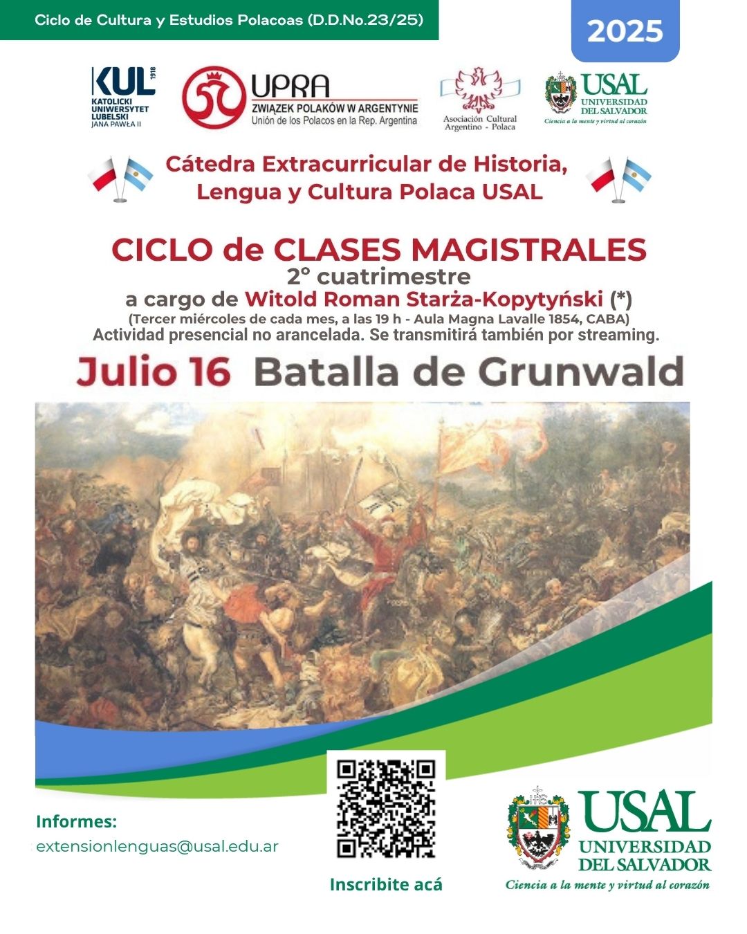 Portada de la actividad Batalla de Grunwald - Ciclo de Cultura y Estudios Polacos (D. D. Nº23/25)
