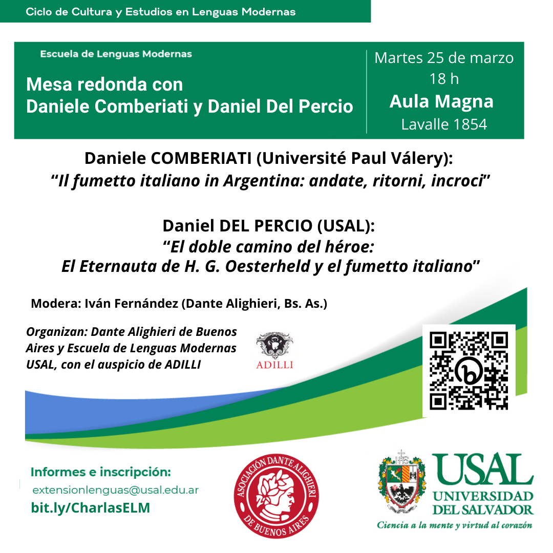 Portada de la actividad Mesa redonda con Daniele Comberiati y Daniel Del Percio - Ciclo de Cultura y Estudios en Lenguas Modernas (D.D.No.15/25)