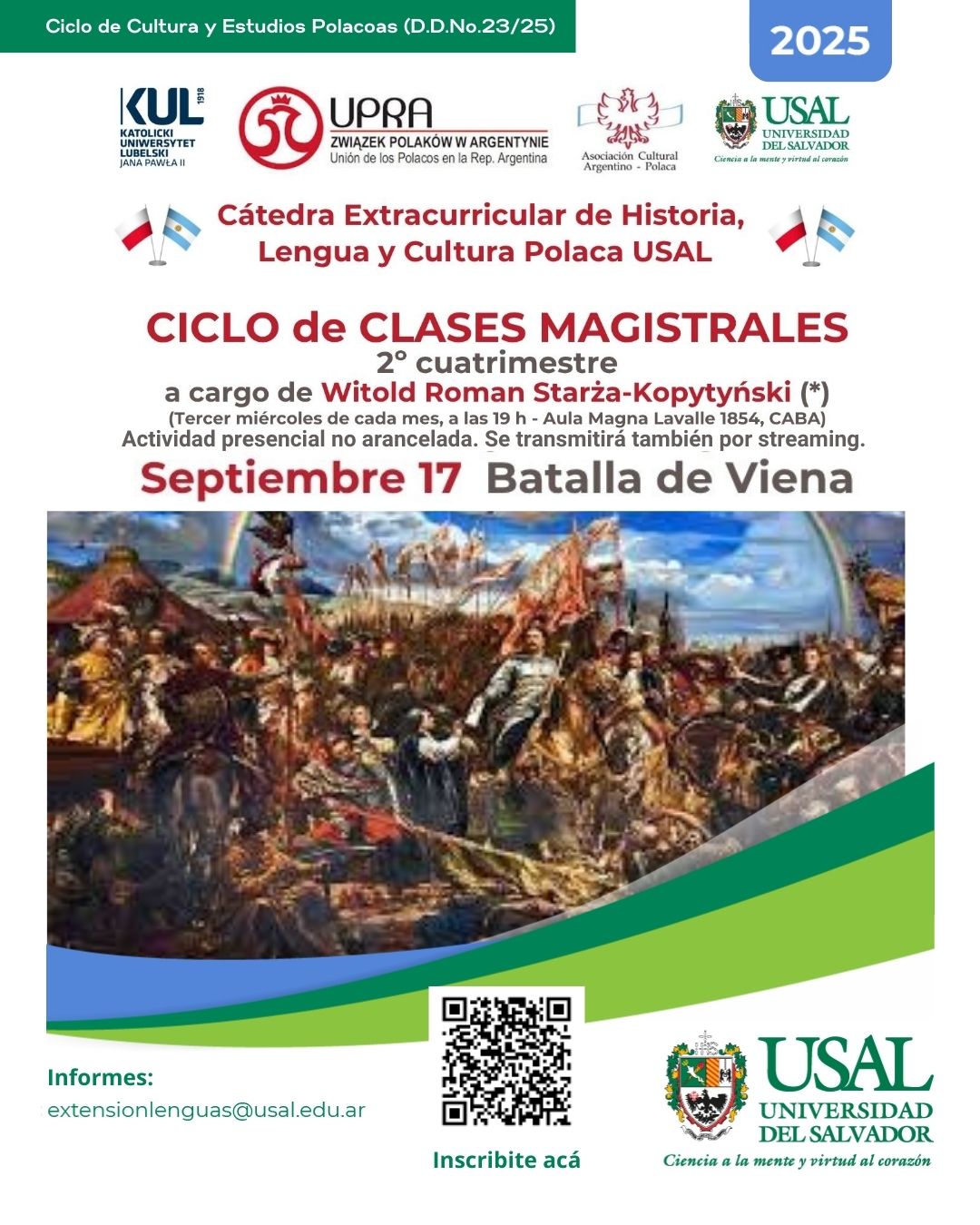 Portada de la actividad Batalla de Viena - Ciclo de Cultura y Estudios Polacos (D. D. Nº23/25)