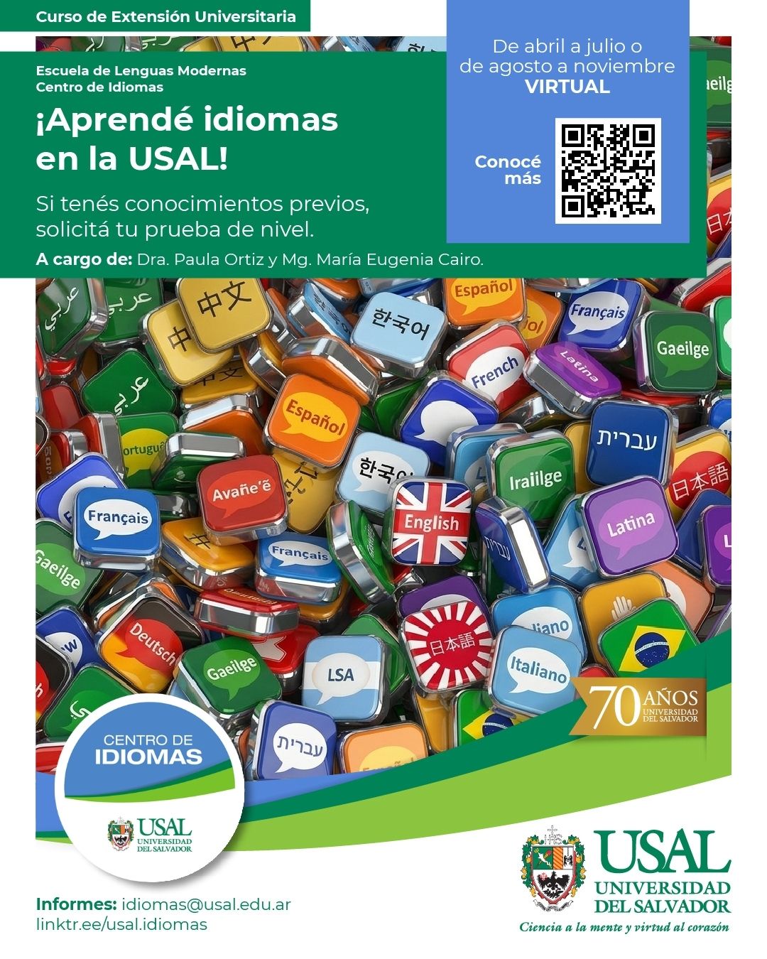 Portada de la actividad Nivel de Idioma 2026 (D.V.No.14/26) 1er. cuatrimestre