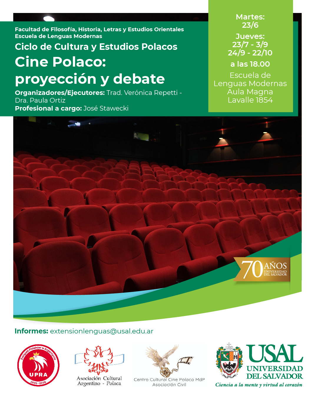 Portada de la actividad Cine polaco: proyección y debate - Ciclo de Cultura y Estudios Polacos (D. Dec. Nº068-26)