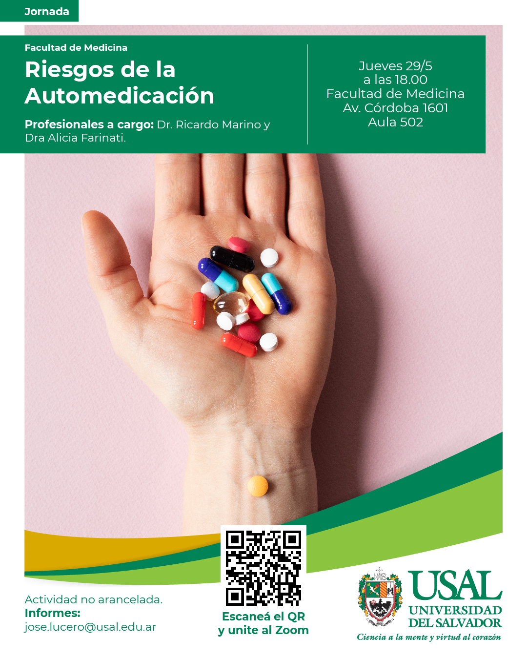 Portada de la actividad Jornada  “Riesgos de la Automedicación”