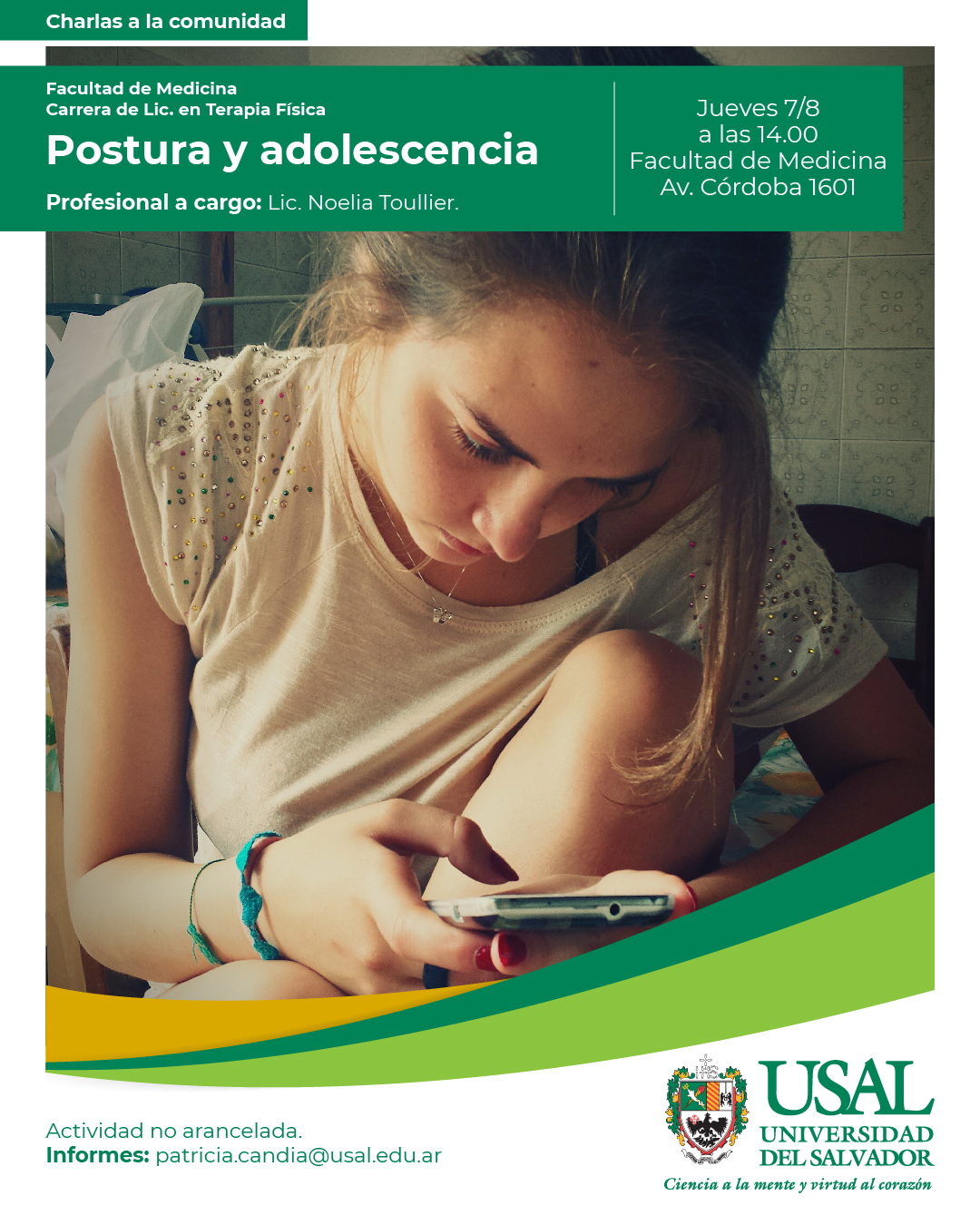 Portada de la actividad Charlas a la Comunidad “Postura y adolescencia”