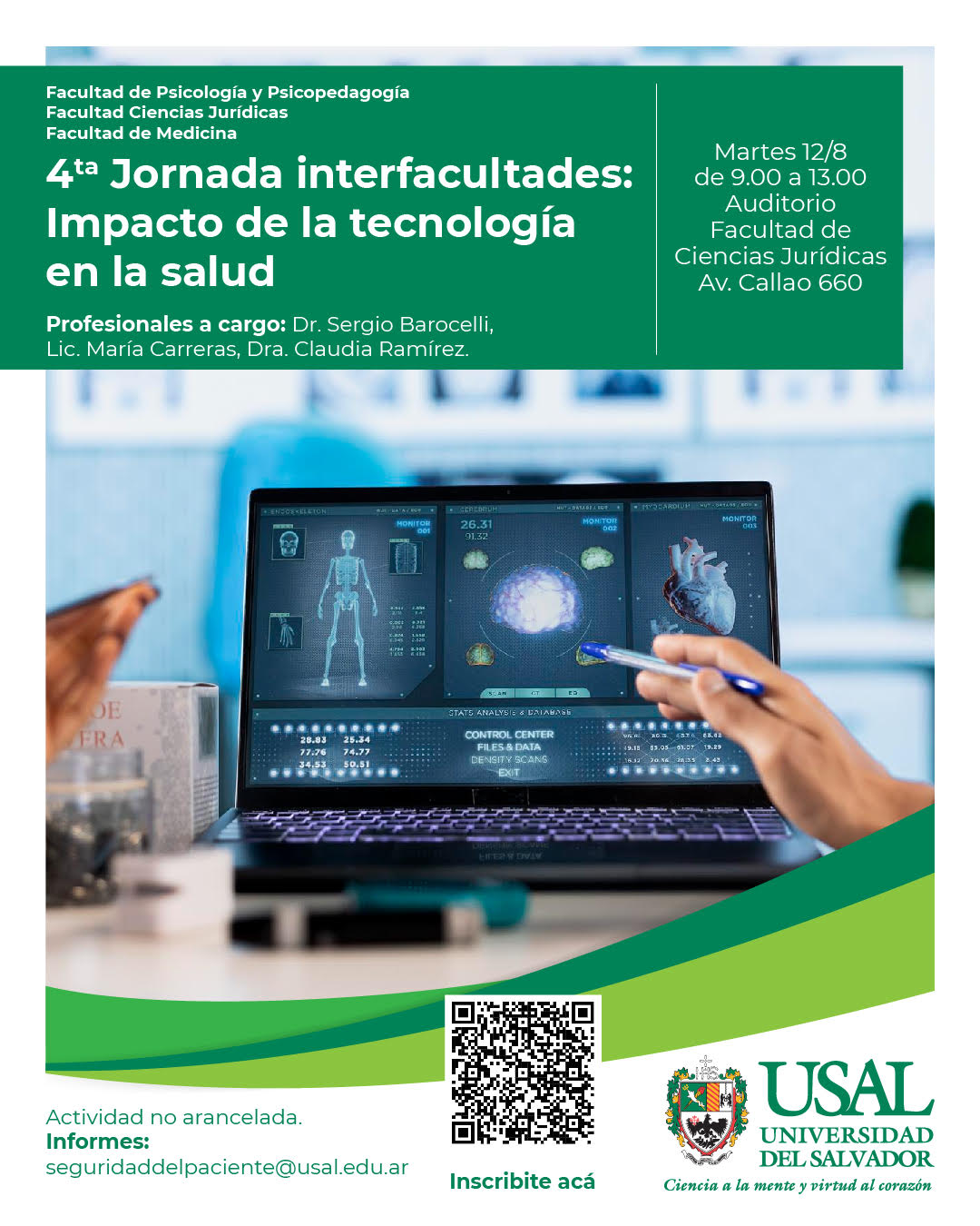 Portada de la actividad 4ta Jornada interfacultades: Impacto de la tecnología en la salud.
