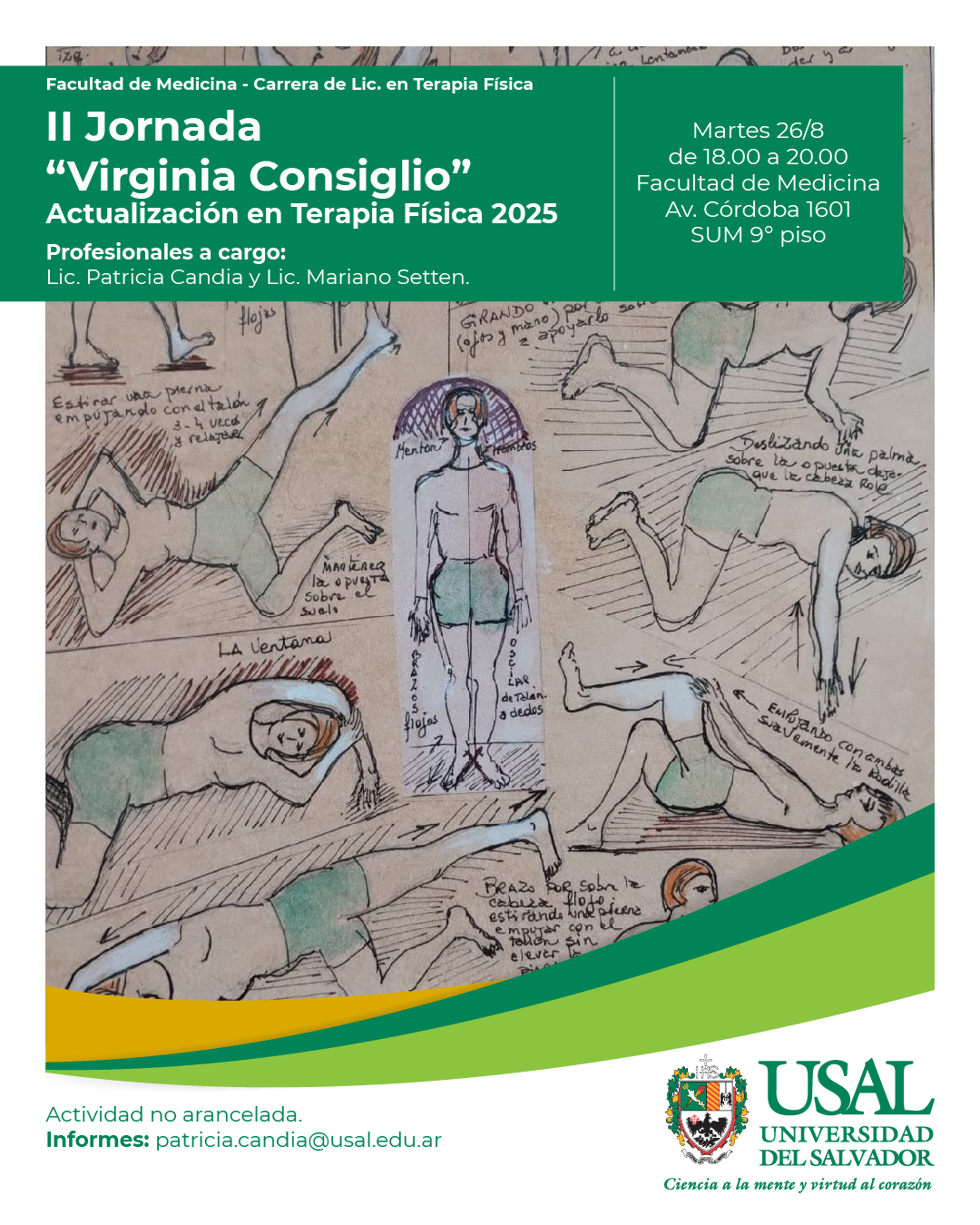 Portada de la actividad II Jornada Virginia Consiglio de actualización en Terapia Física 2025