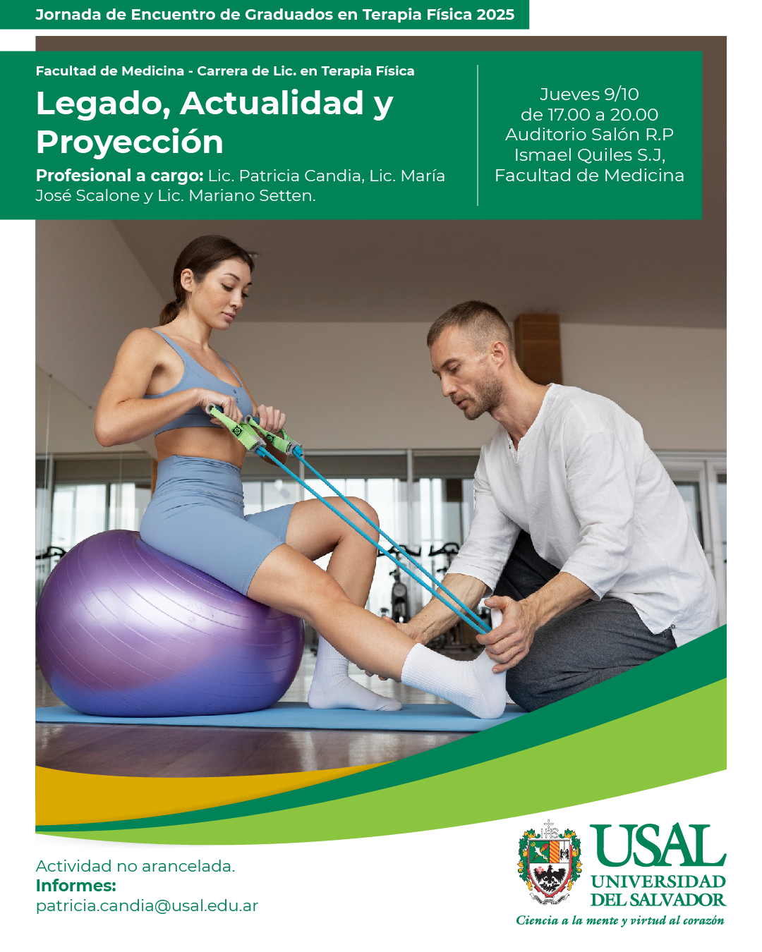 Portada de la actividad Legado, Actualidad y Proyección. Jornada de Encuentro de Graduados en Terapia Física 2025