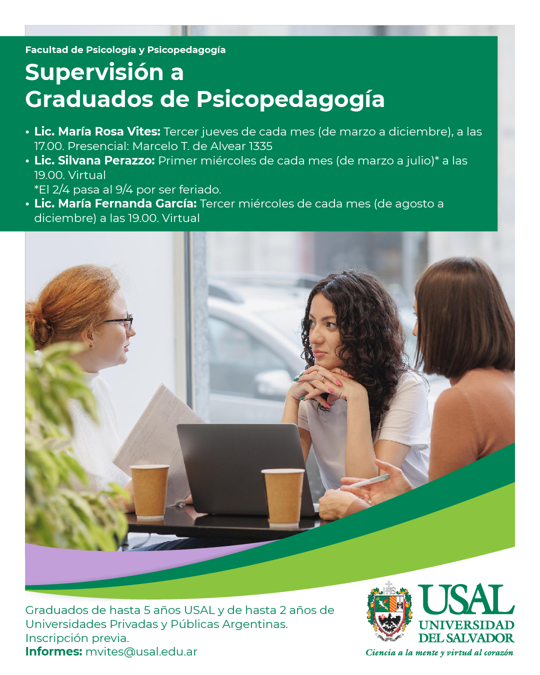 Portada de la actividad Supervisión a graduados en Psicopedagogía