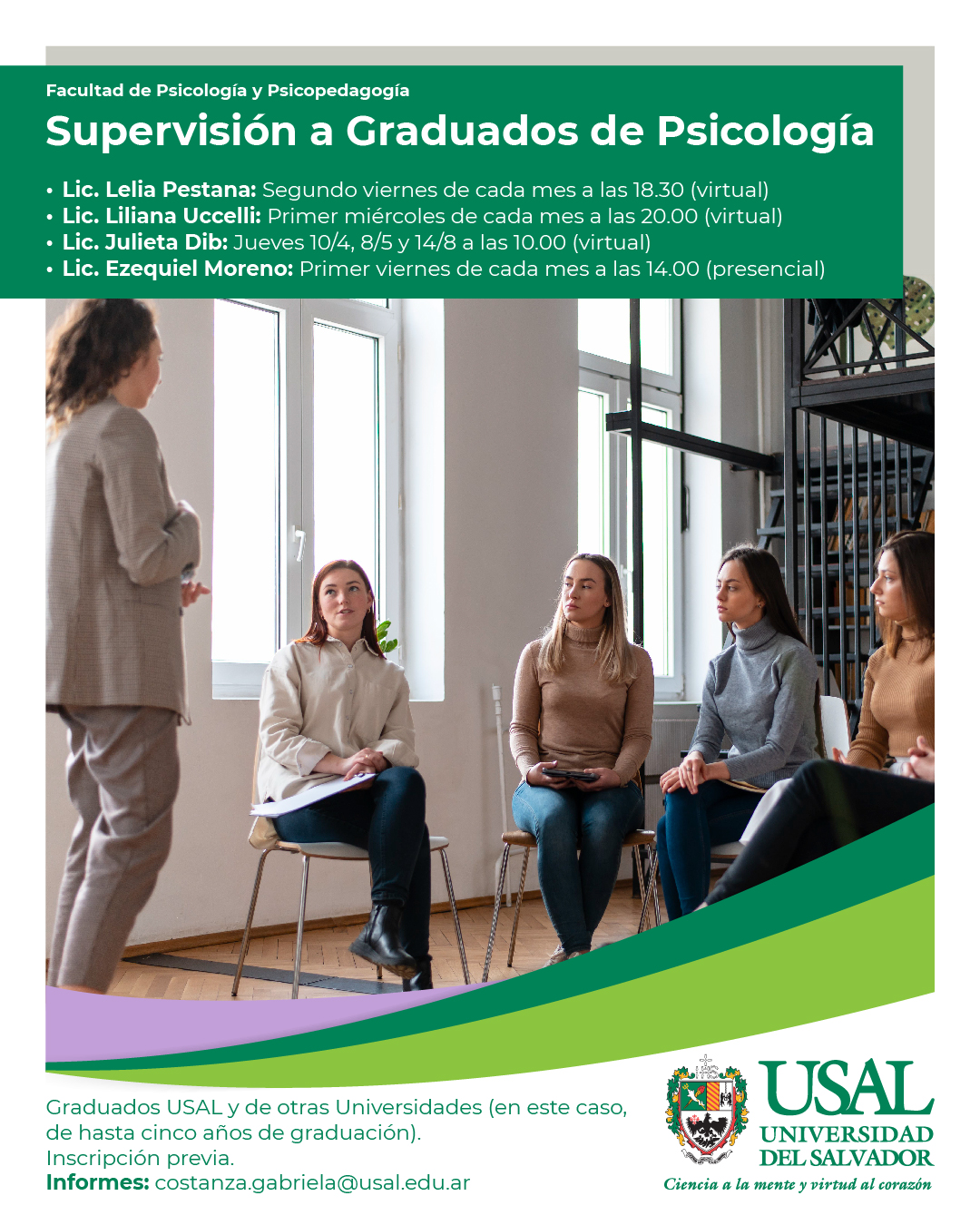 Portada de la actividad Supervisión a graduados en Psicología (Res. VRID 32/25)