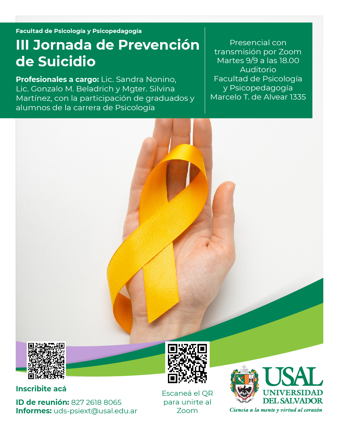 Portada de la actividad III Jornada de Prevención de Suicidio   (DISP. N° 170/2025)